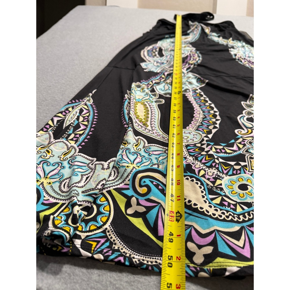 Always Indigo Womens XL Black Paisley Halter Neck Open Back Maxi Dress NWT - Picture 6 of 11